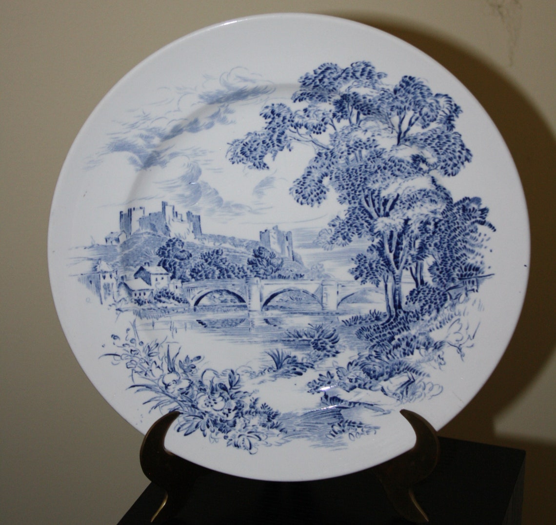Enoch Wedgwood Plate Blue & White in the Countryside Pattern Etsy