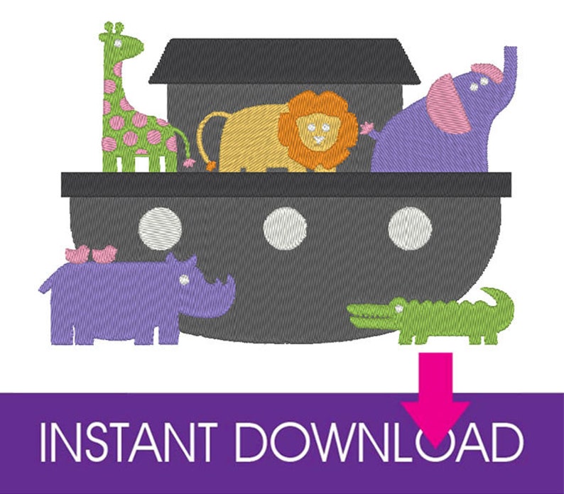 Noah's Ark Machine Embroidery Design for Hoop Size 5x7 Etsy