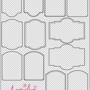 12 Digital Graphic Frames Borders EPS and PNG files