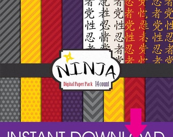 Ninja Theme -- Digital Printable Paper