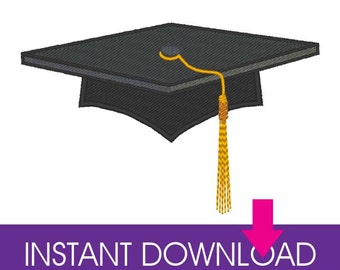 GRADUATION CAP Machine Embroidery Design for hoop size 4x4