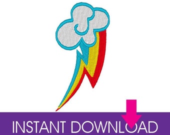 MLP RAINBOW DASH Cutie Machine Embroidery Design for hoop size 4x4