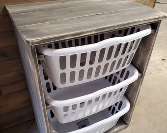 Gray Distressed Laundry Basket Holder - my absolute favorite grey