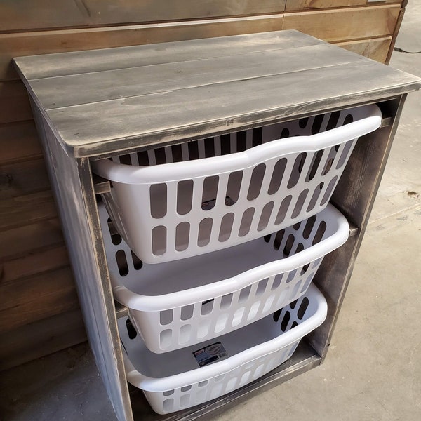 Gray Distressed Laundry Basket Holder - my absolute favorite grey