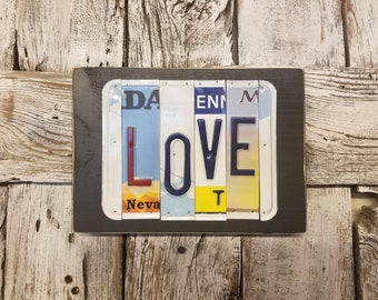 Love License Plate Sign, License Plate Decor