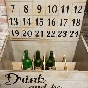 Advent Calendar, Advent Wine Calendar, Storage, Beer, Wine Cell Gift, wine Crate, Advent Gift, Gift for him, Gift for her, perfect wine gift