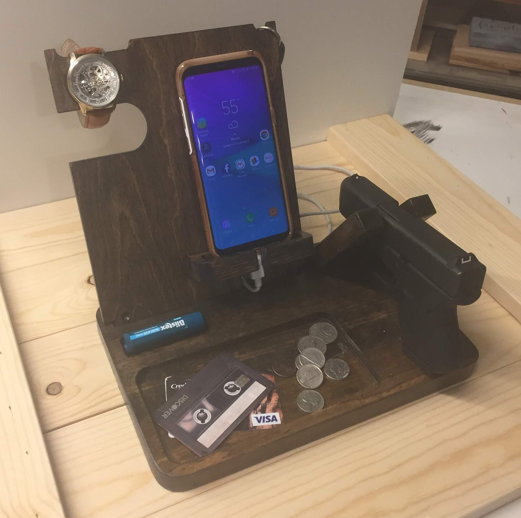 Phone Gun Charging Station Nightstand Caddy Phone Caddy Etsy