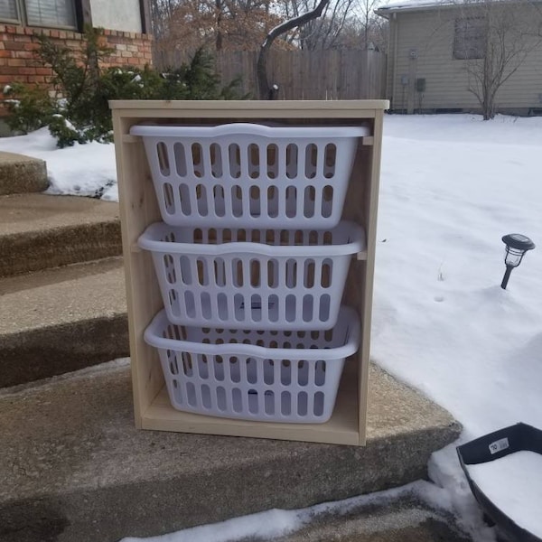 Unfinished laundry basket holder Ready to paint or stain