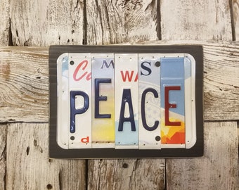 Peace License Plate Sign, License Plate Decor