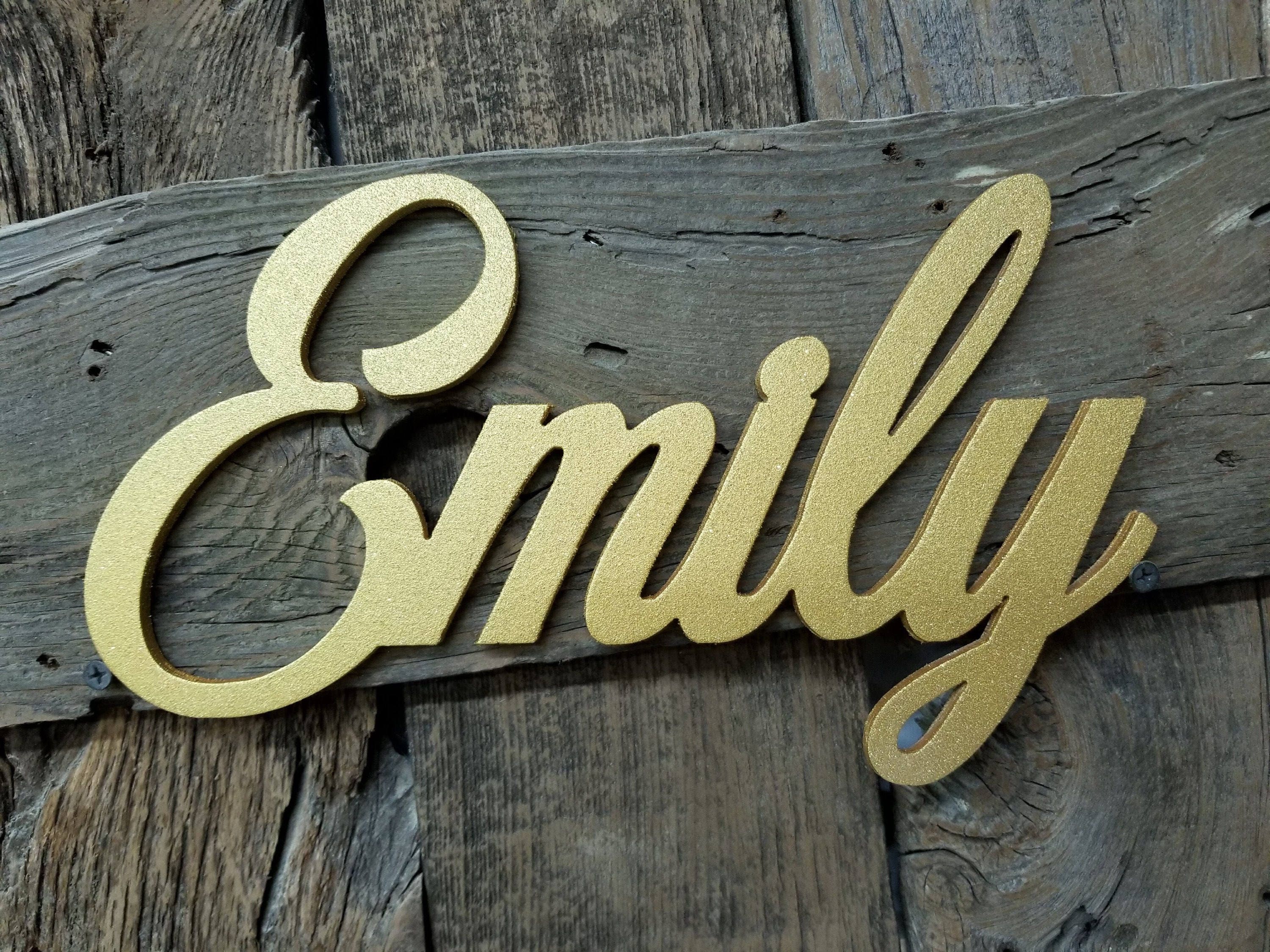 Name Emily Cutouts Baby Name Sign Nursery Sign Name Art | Etsy