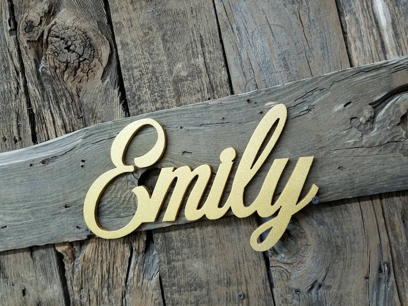 Name Emily Cutouts Baby Name Sign Nursery Sign Name Art | Etsy