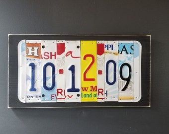 Tin anniversary gift. 10 year anniversary sign, license plate sign Anniversary Gift