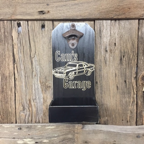 Camaro Sign Man Cave Decor Classic Vintage Car Bottle Opener - Dad's Garage Papa's Garage Bottle Opener Bar Decor Garage Decor