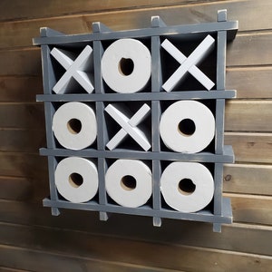 Bathroom Tic Tac Toe - Toilet paper holder - Toilet paper Tic Tac Toe - Bathroom Decor