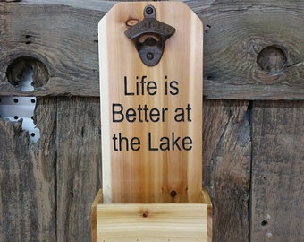 Life Is Better at the Lake Bottle Opener Funny Sayings Beer Signs Beer Opener Beer Bottle Opener Personalized Sign Fathers Day Wedding