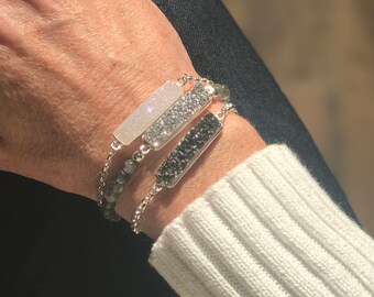 Druzy Sterling Silver Bracelets