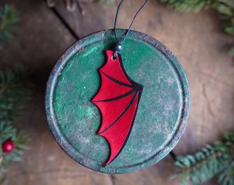 Dragon Wing Ornament  - Bookish Christmas Decor - Fantasy Holiday Home Decoration - Yule Handmade Heirloom