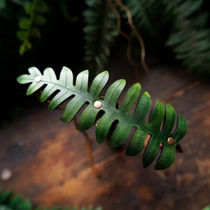 Leather Fern Head Band / Botanical Fantasy Woodland Hair Piece / Natural Hedgewitch Foraging Magic / LARP Accessories