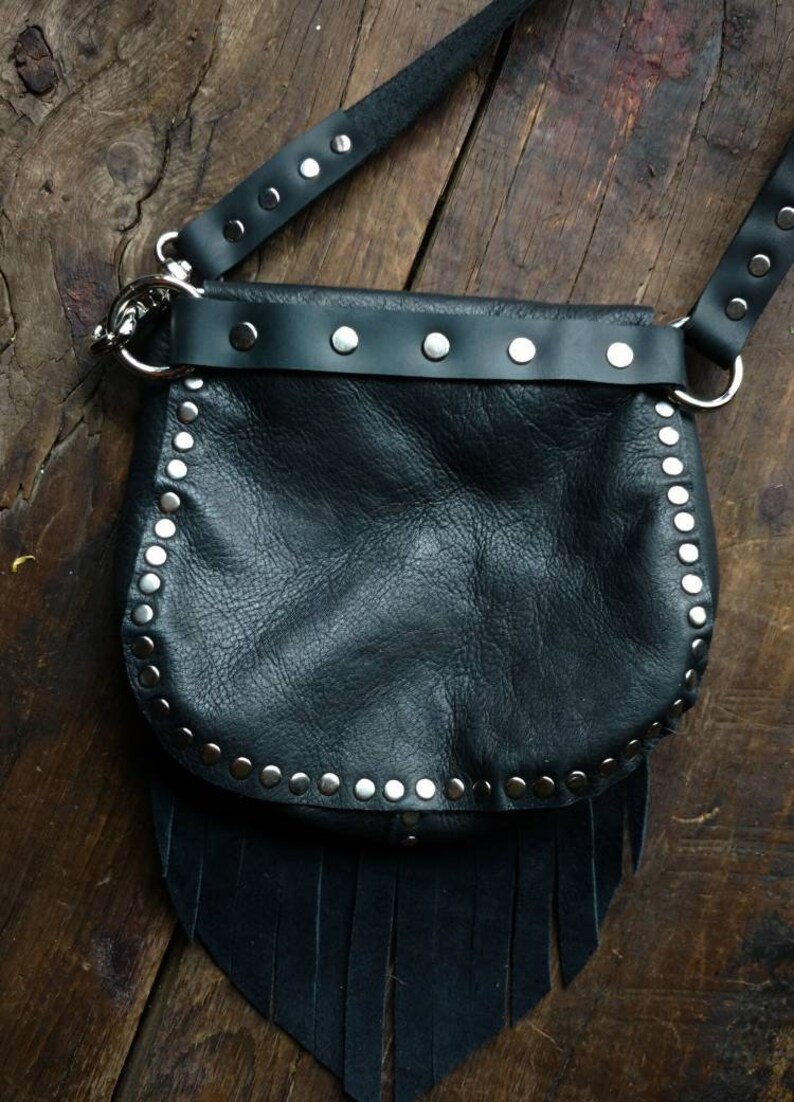 Leather Belt Bag Festival Gear Hip Bag Witch Dark Fashion Boho Purse Festival Belt Leather Pouch Hip Bag