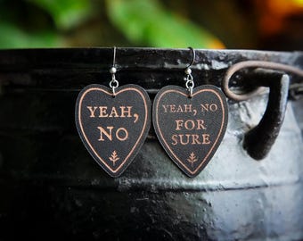 Planchette Leather Earrings - Witchy Canadian Jewelry - Spooky Sassy Humor - Mystical Handmade Statement Accessories