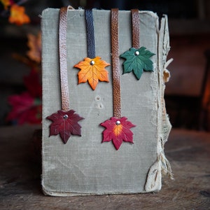 Maple Leaf Bookmark/ Recycled Leather / Fall Colors / Handcrafted / Book Accessories / Bibliophile / Reader / Gift Ideas / Made In Canada image 6