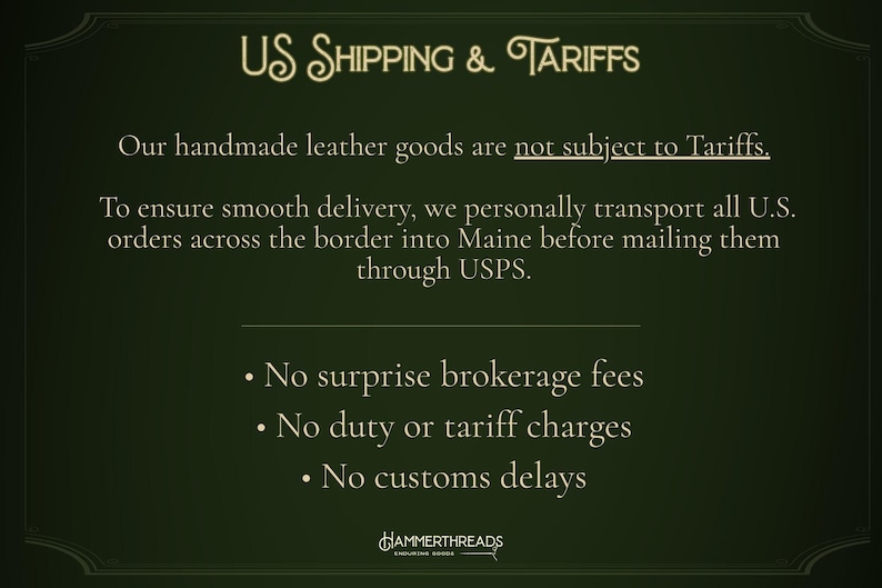 A graphic explaining the lead times. All items are handmade to order, please allow 4 to 10 business days for creation of your items. Delivery estimates are 2 to 14 business days in canada and7 to 13 business days in the USA. International packages will vary.