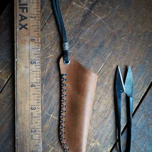 Scissor Sheath Oiled Leather / Sewing Scissors / Viking LARP Seamstress / Wild Craft Harvesting Gardener Gift / Every Day Carry Bushcraft image 6