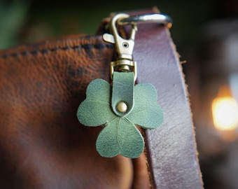 Coach Bag Charm Four Leaf Clover Olive Green Irish Shamrock