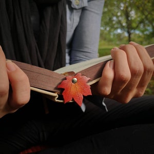 Maple Leaf Bookmark/ Recycled Leather / Fall Colors / Handcrafted / Book Accessories / Bibliophile / Reader / Gift Ideas / Made In Canada image 7