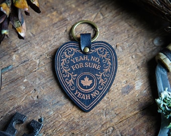 Planchette Keychain - Witchy Canadian Accessories - Leather Bag Charm - Spooky Sassy Humor - Mystical Handmade Statement - Gothic Halloween