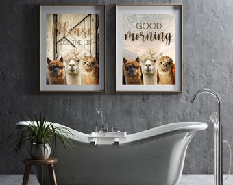 Alpaca Bathroom Etsy