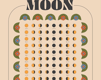 Calendário de Fases da Lua 2026 - Creme