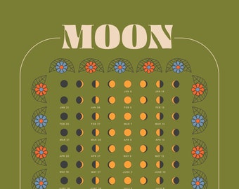 2023 Moon Phase Calendar - Green