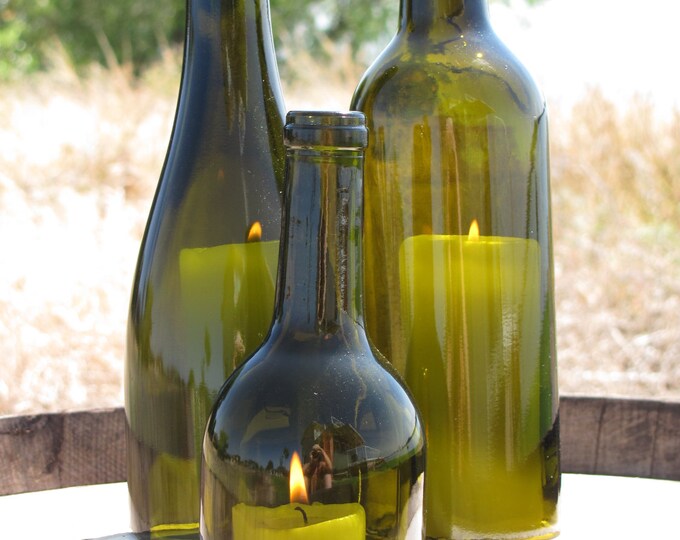 Set of 12 Cut Wine Bottle Candle Holder Etsy