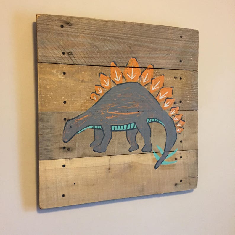 Dinosaur 20x20 Stegosaurus Pallet Art Dinosaur Art Etsy