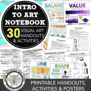 Middle, High School Introduction to Art Notebook: 30 Handouts, Worksheets, More