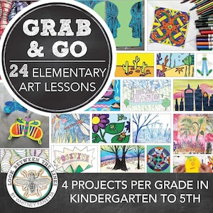 Elementary Visual Art Curriculum: 24 Grab & Go, Sub Plans, Lessons, Projects