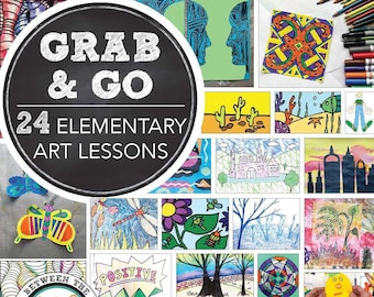 Elementary Visual Art Curriculum: 24 Grab & Go, Sub Plans, Lessons, Projects