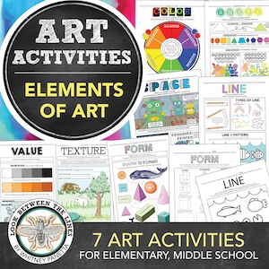 Elements of Art Activities for Elementary Art, Middle School Art, Homeschool Art, Elements of Art Guide, Worksheet