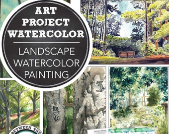 Watercolor Landscape Painting Project: Middle, High School Art Lesson, Activity