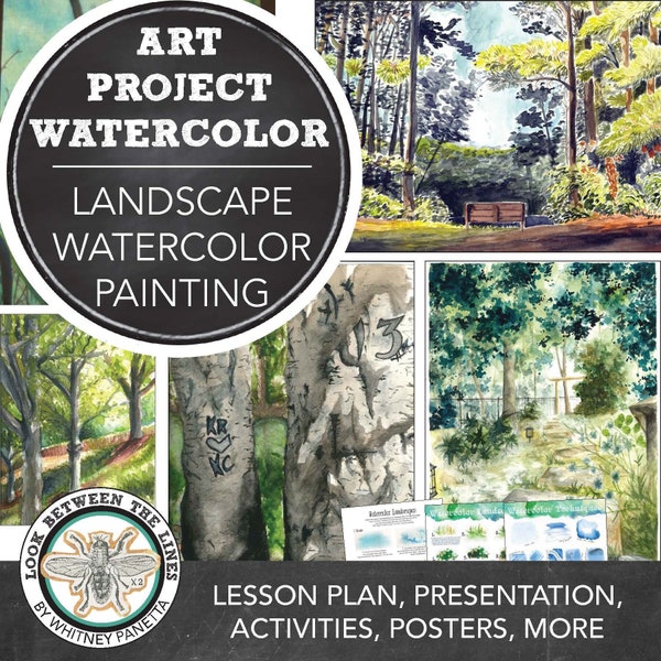 Watercolor Landscape Painting Project: Middle, High School Art Lesson, Activity