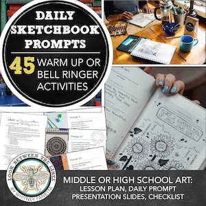 Middle, High School Art: Daily Sketchbook Prompts, Class Opener or Bell Ringer