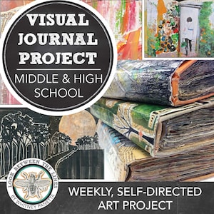 Middelbare schoolkunst, visueel dagboek middelbare school kunstproject, les gewijzigd boek