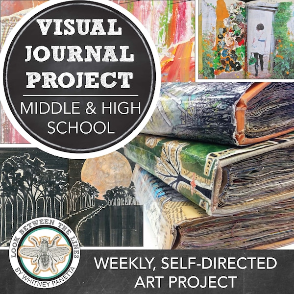 Middle School Art, High School Art Project Visual Journal, Altered Book Lesson