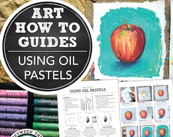 Oil Pastels Directed Drawing Guide: Intro to Oil Pastels Art Activity