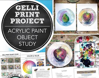 Middle or High School Art: Gelli Printmaking, Acrylic Painting Project, Lesson