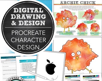 Graphic Design, Character Design: Procreate Middle, High School Art Project