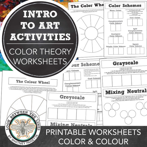 Elementary, Middle, or High School Art: Color Theory & Color Mixing Worksheets