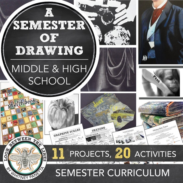 High School Art Lessons for Drawing Curriculum w Projects, Plans & Worksheets