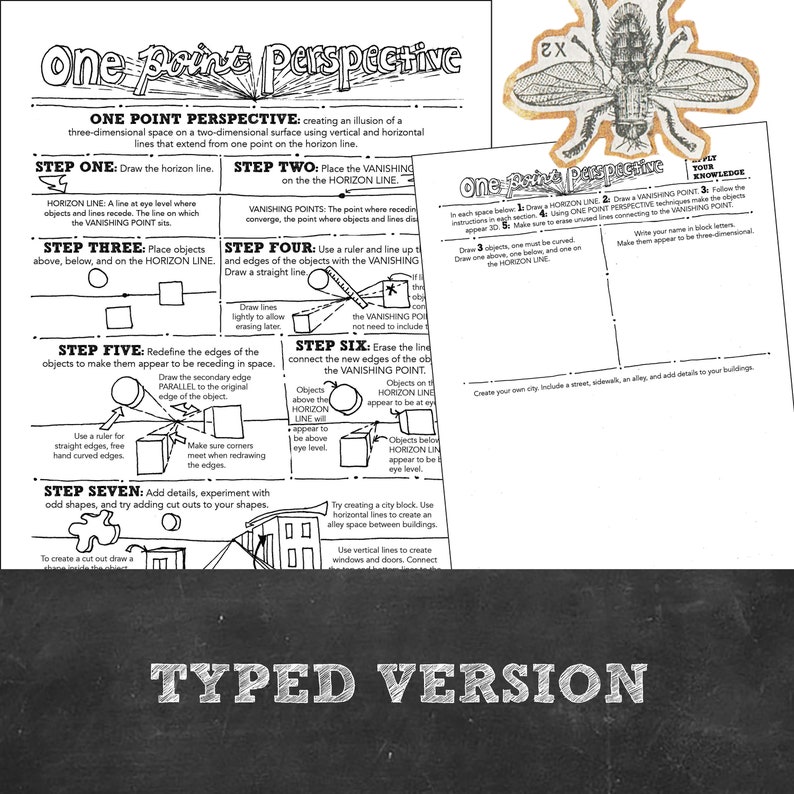 One Point Perspective Art Activity & Worksheet (printable) - Etsy